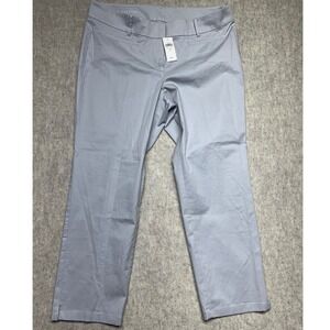Ann Taylor Womens Cambridge Crop Light Gray Straight Leg Pants Size 12 NWT
